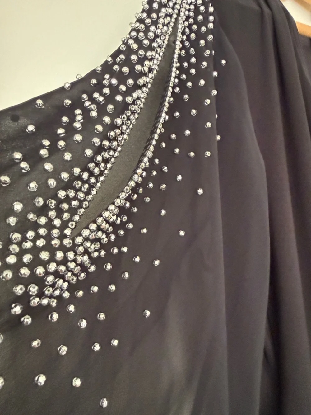 MSK Black Beaded Draped Blouse - Picture 4 of 4